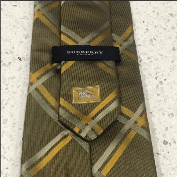Burberry London Green Nova Check Silk Tie EUC - Picture 5 of 5